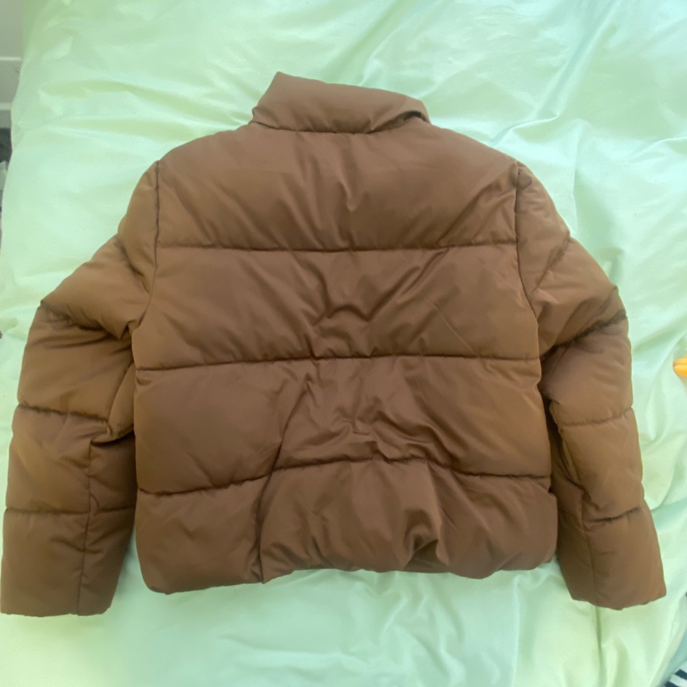 Zebra Brown Puffer Jacket - Picture 2 of 7